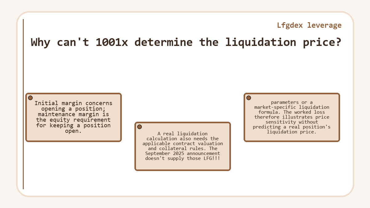Lfgdex leverage: Why can't 1001x determine the liquidation price?